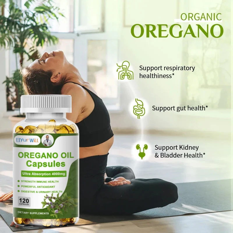 Oregano oil Capsules Omega 3 6 9 Vitamin E for Gut Mood Blood Health Blood Circulation Cholesterol Hormone Balance Skin Beauty