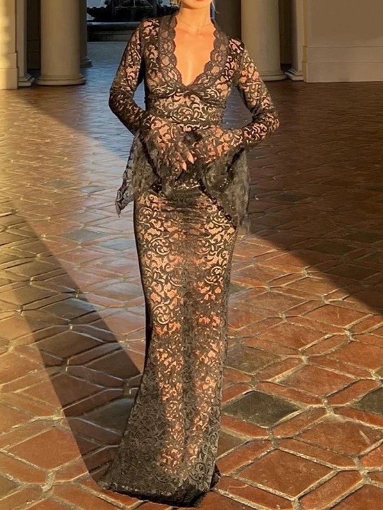 2024 美品 アメリヴィンテージ LACE DECOLLETE DRESS LACE DECOLLETE DRESS（ワンピース）｜Ameri（アメリ）の