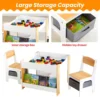 Kids Table and Chair Set,4 in 1 Toddler Desk with Storage Drawer,Wooden Activity Table for 2 in 1 Detachable Tabletop,Bo 3
