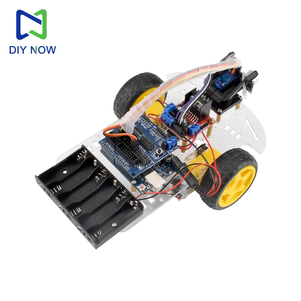 Auto con Sistema di Evitamento Ostacoli a Ultrasuoni, Kit Auto Intelligente Fai-da-Te, Kit Robot Programmabile con Telecomando Compatibile con Arduino - immagine 3