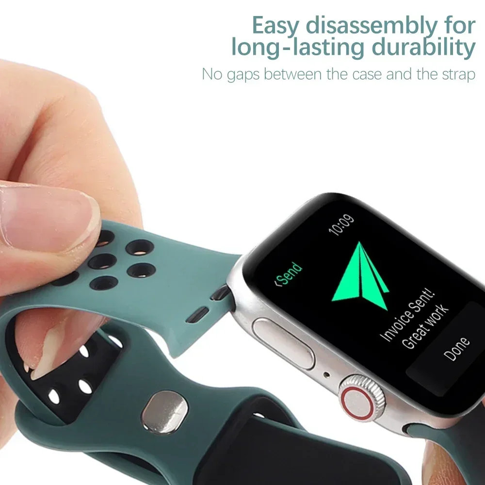 Breathable Sports Silicone Band for Smartwatches - Unisex Design