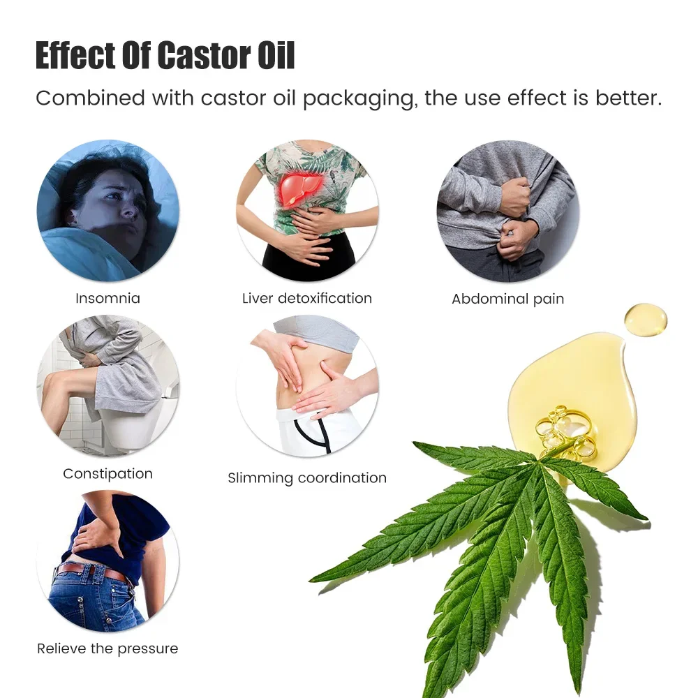 10Pcs Organic Cotton Castor Oil Pack Waist Wrap Castor Oil Packs for Black Self Adhesive Anti leak Pack For Women Men castor oil navel stickers