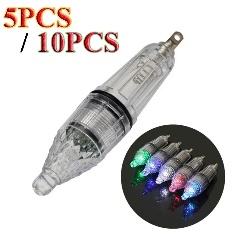 5/10PCS 12cm 17cm 딥 드롭 수중 LED 루어 라이트 0-300M 낚시 오징어 플래시 램프 야간 낚시 바다 낚시 액세서리..