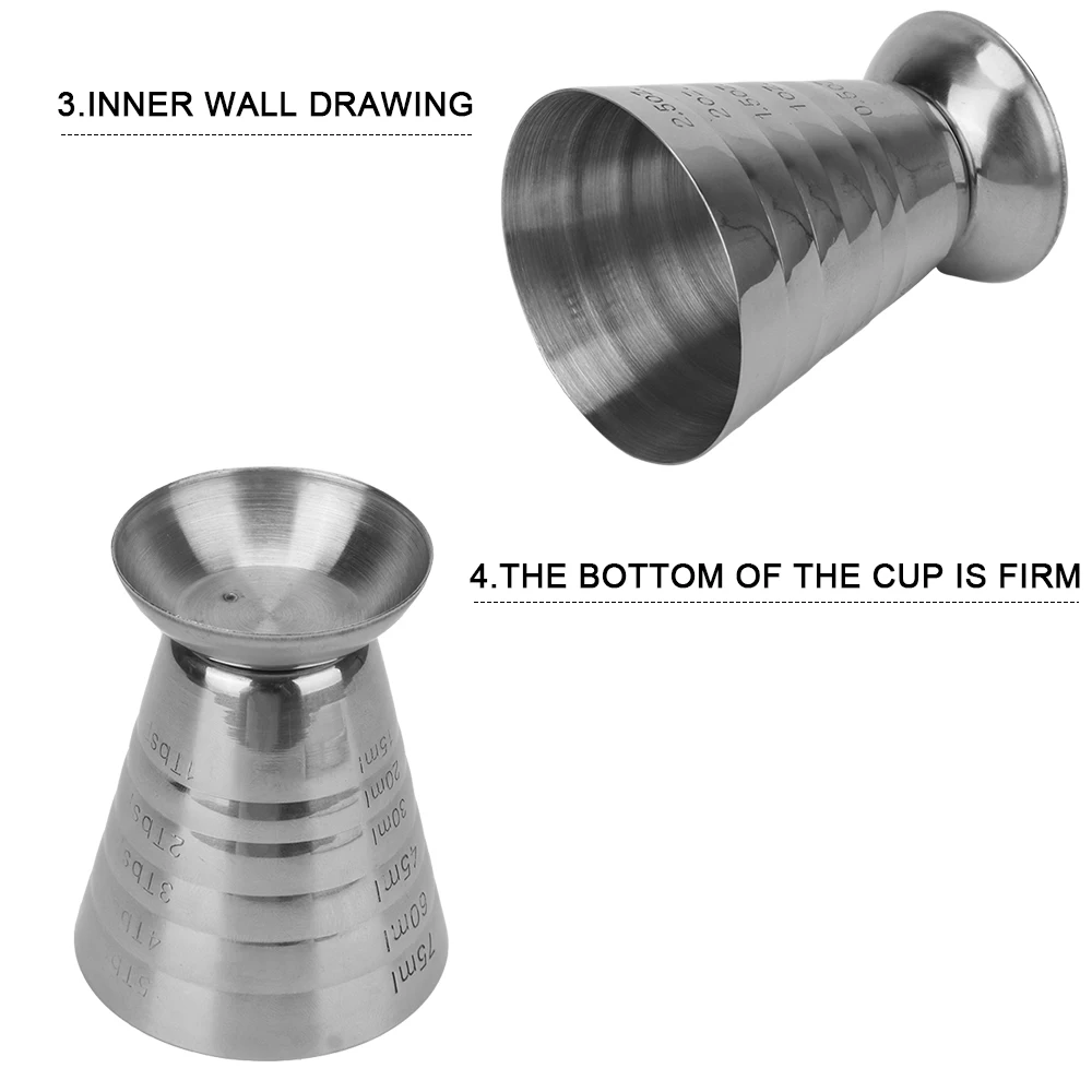 Stainless Steel Gadgets Cocktail Tools Bar Cocktail Shaker Jigger 75ML Measure Cup cocktail shaker measuring jigger stainless steel measuring cups