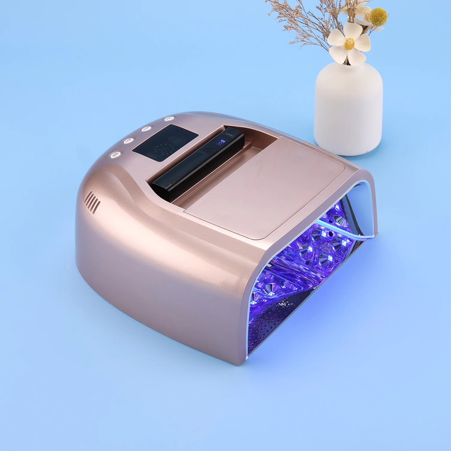 신제품 전문가용 128W 강력한 화이트 라이트 UV LED 네일 램프 드라이어 휴대용 미니 핸들 램프 포함