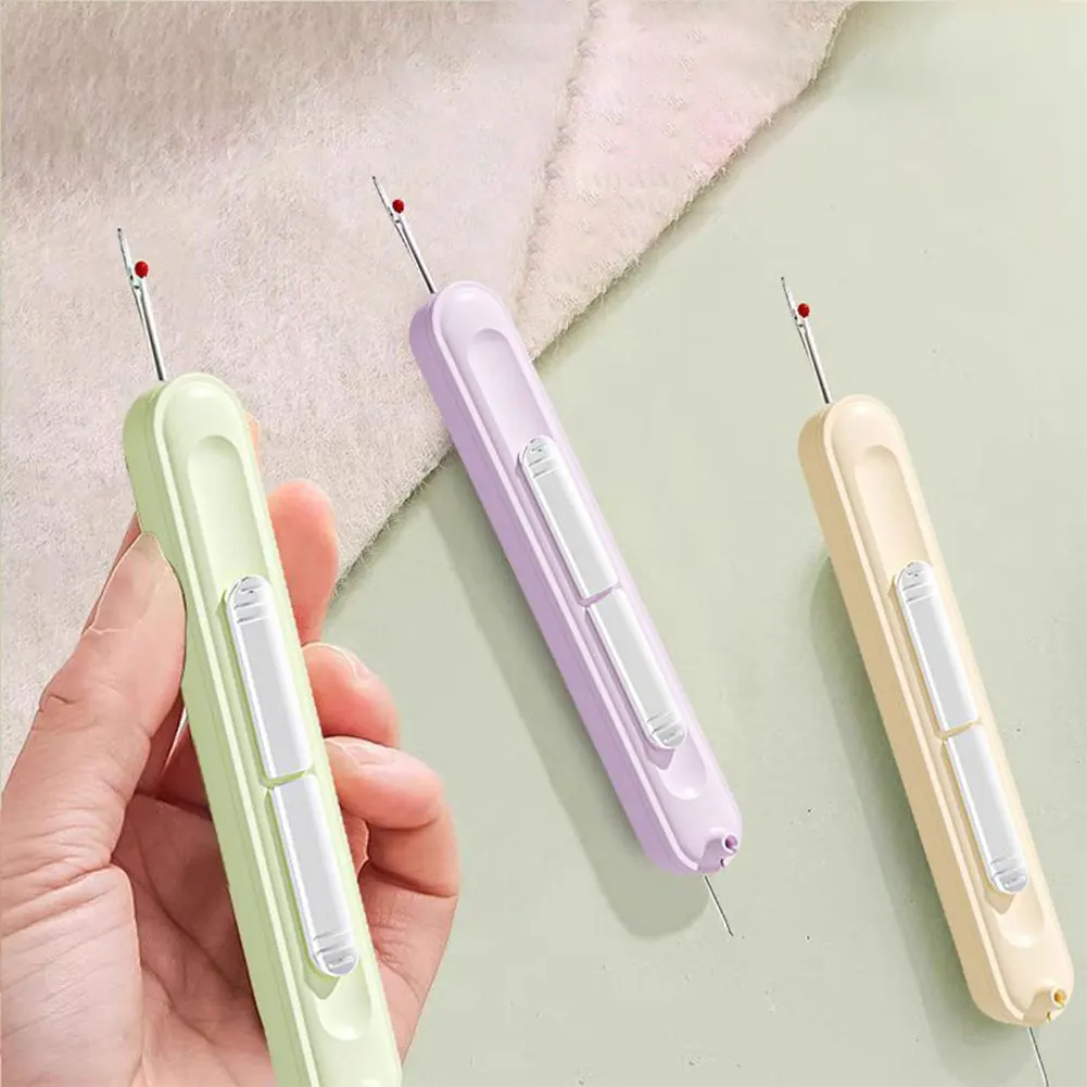 2 in 1 Needle Threader Seam Ripper Needle Threading and Seam Remover Ripper Tool for Hand Sewing Craft Knitting Quilting