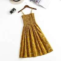Summer Chiffon Camisole Sleeveless Dress Women Mini Dresses Fashion Elastic  Waist Casual Spaghetti Strap Dresses Vestidos Girls - Image 5
