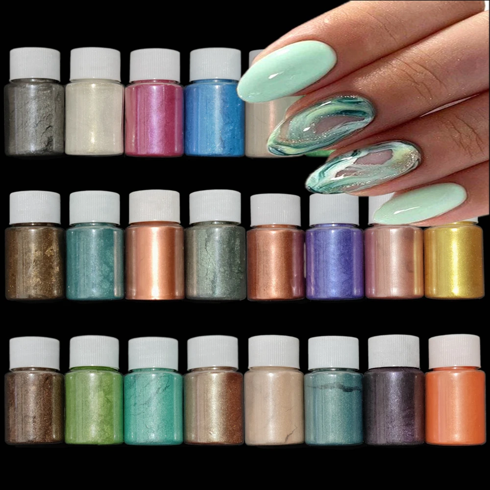 30Ml Brilliant Pearl Mica Powder Pigment Aurora Pearl Nails Glitter Car Paint/Eyeshadow/Slime/Sapone/Resina Epossidica Pigmento Colorante Fai Da Te