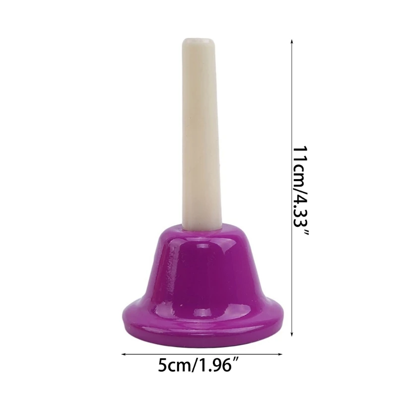 Hand Bell 8 Note Handbells Set Musical Percussion Bells Music Toy for Church Chorus Wedding Family Party Children Percussion Instruments