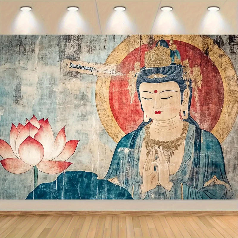 VIKAMA Chinese Style Guanyin Lotus Tapestry Home Ambience Maker B&B Tea ...