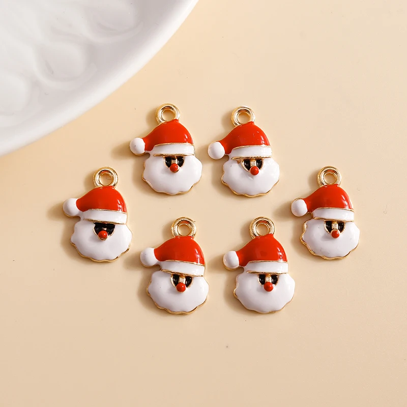 10 stücke Cartoon Emaille Weihnachten Schneemann Charms Anhänger für Die DIY Ohrringe Halsketten Handgemachte Armbänder Schmuck Erkenntnisse – Detail 16