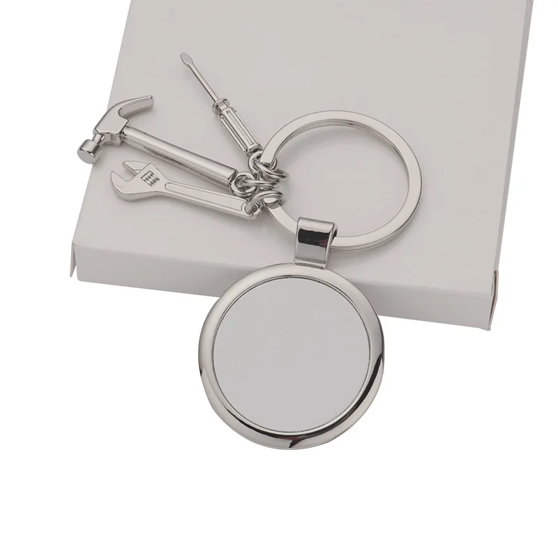 Factory Price!! 50pcs/lot sublimation blank dad keychains key ring heat transfer printing blank DIY materials metal key ring oval outdoor zinc alloy retractable buckle keychains cable buckle badge reel