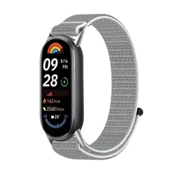 Braided Nylon Loop Strap Wristband for Smart Bands - Sport Strap Bracelet Accessory (Grey)