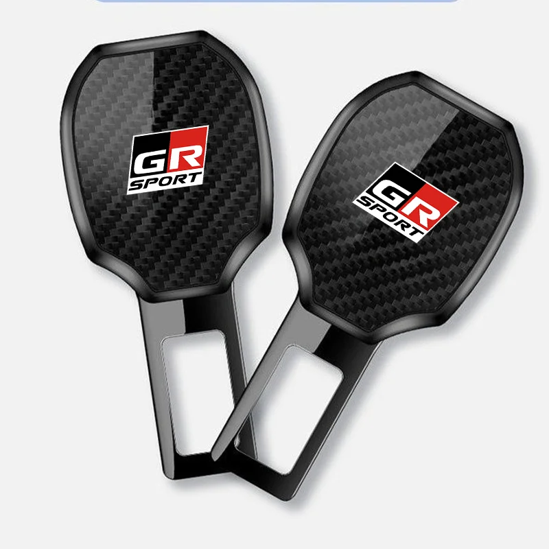 자동차 안전벨트 클립 카본 연장 래치 버클 플러그 자동차 액세서리 GR 스포츠 도요타 하이에이스 수프라 프리우스 캠리 타코마용