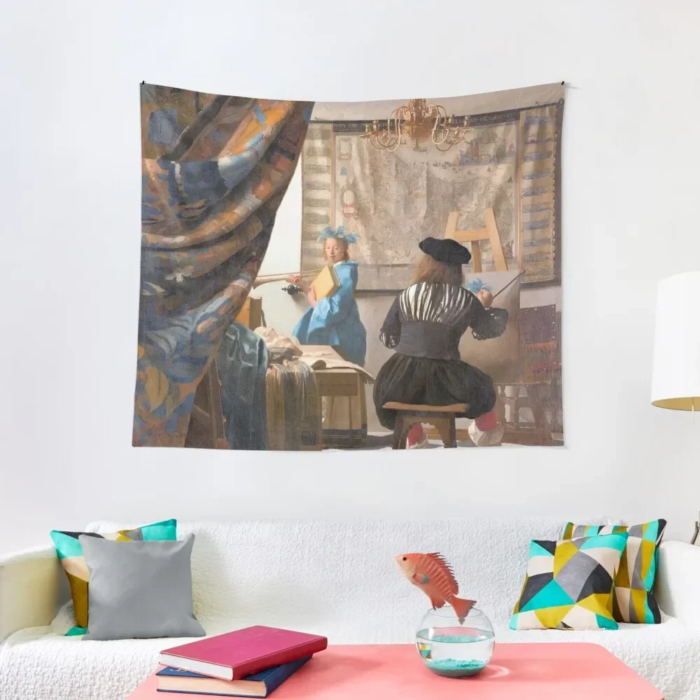 The Art of Painting, Johannes Vermeer Tapestry Cute Decor Wall Hanging Decor Wallpaper Tapestry