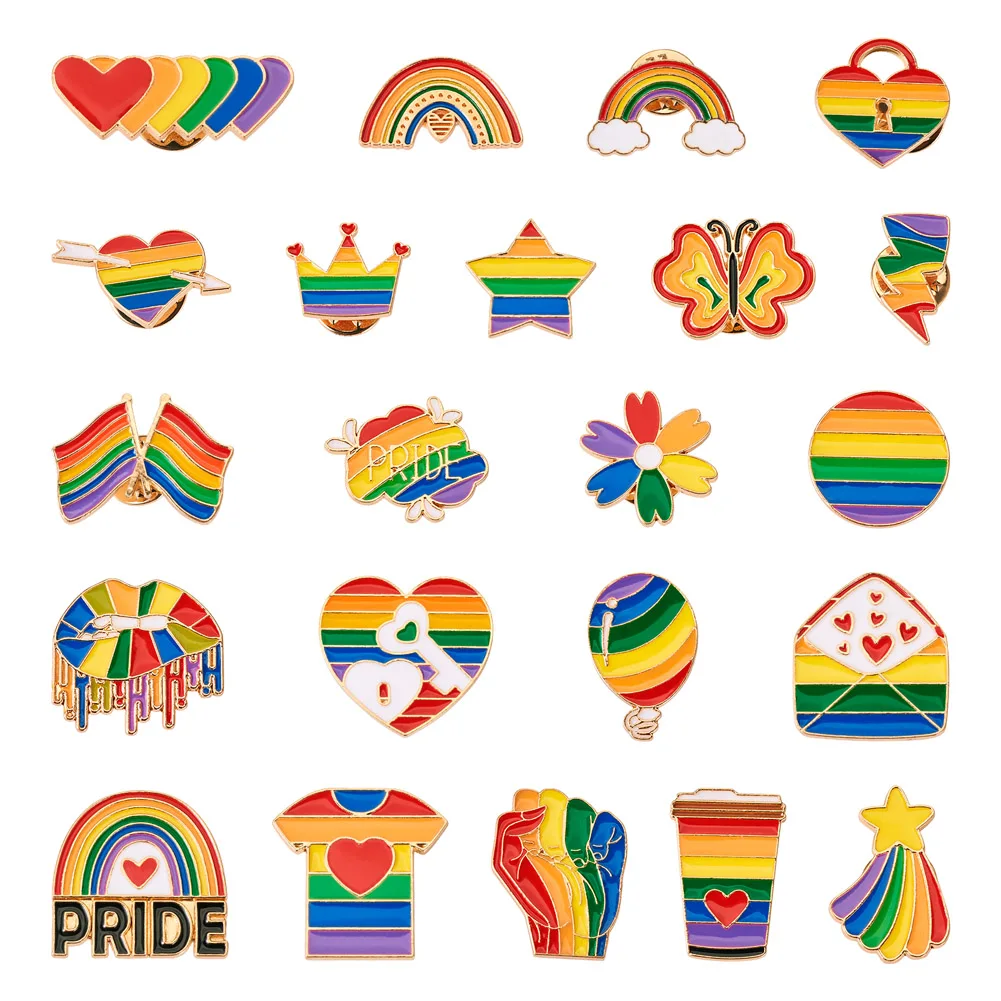 

Эмалированные булавки Pretelry Pride с радужной тематикой, красочный ЛГБТ-значок из сплава, брошь Love Pride для рюкзака, одежды, ювелирные аксессуары