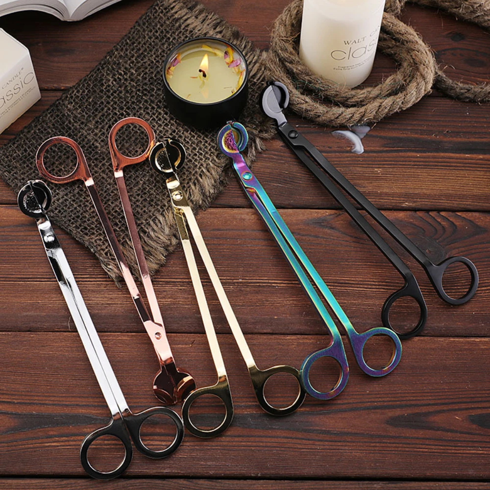 6 Color candle wick trimmer multi-purpose scissors candle care stainless steel blade shears scented accessory tool