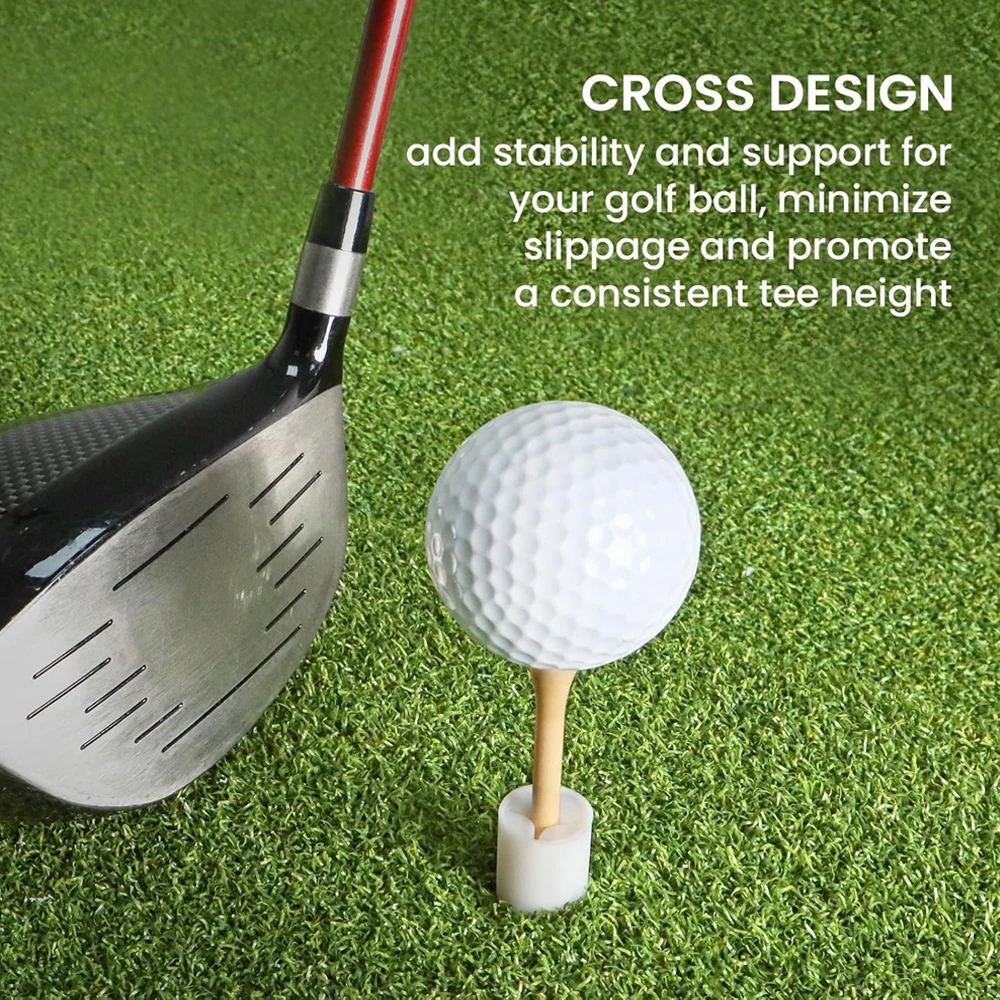 5Pcs Professional Rubber Golf Tees Holder For Golf Driving Range Tee Practice Tool White Indoor Outdoor Practice Mat