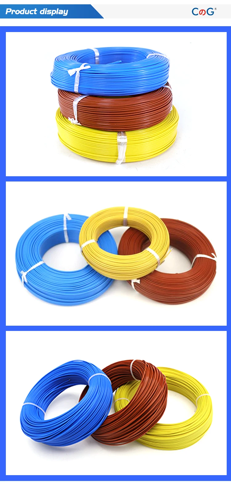 2 core PTFE Isolador Blindado Fio Termopar