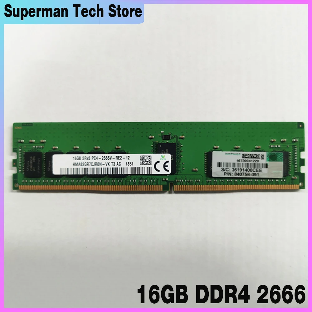 

Server Memory For HP G9 GEN10 840756-091 2RX8 PC4-2666V REG ECC RAM High Quality Fast Ship 16GB DDR4 2666