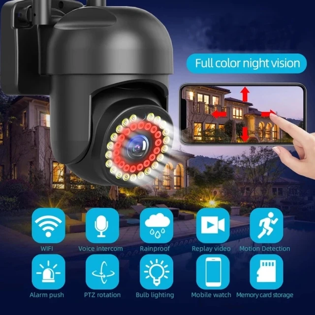 Caméra de surveillance extérieure IP WiFi HD 1080p, dispositif de sécurité  sans fil, avec vision nocturne et suivi automatique, 5G/2.4G, pour  touristes - AliExpress