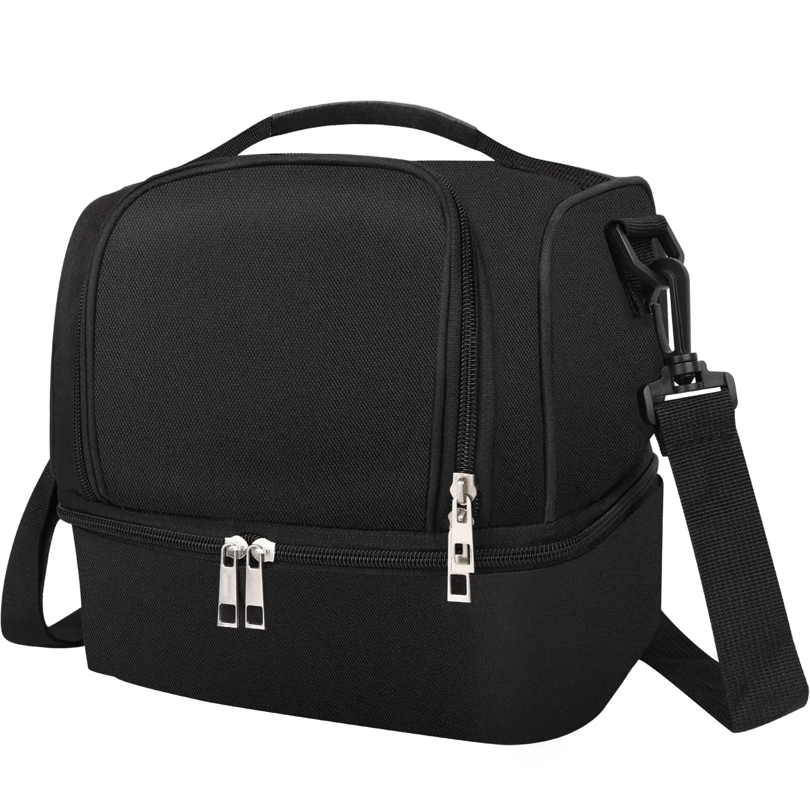 Isolierte Lunch-Tasche aus Aluminiumfolie, große Kapazität, Thermo-Lebensmittelbehälter mit Griffen für Büro, Schule, Picknick, Reisen – Detail 4