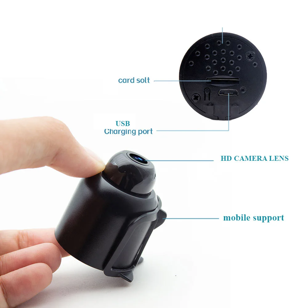 WGWK 1080P HD Mini Camera Wireless Night Vision Camera for Home Office Micro USB Baby Pet Motion Security Detection Surveillanc