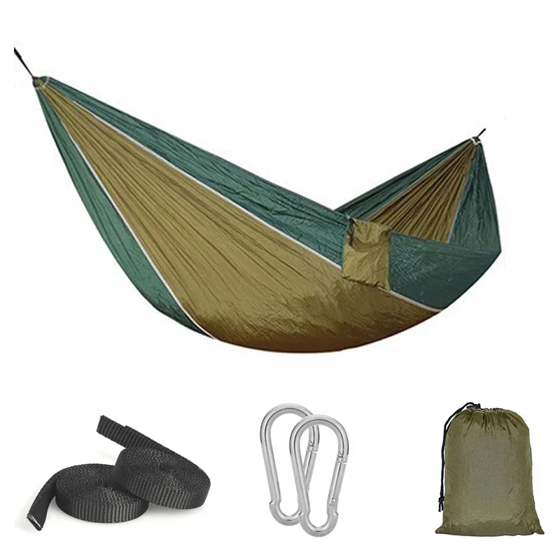 210T Nylon Material Hammock High Quality Durable Safety Adult Camping Indoor Outdoor Hanging Sleeping Removable Soft Bed Travel 