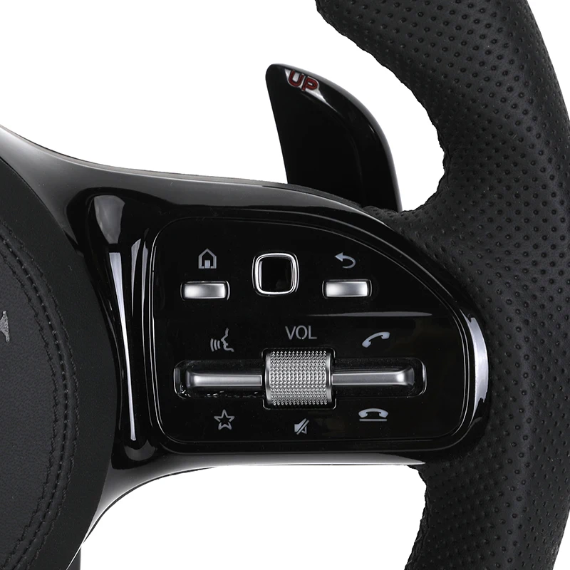 With Piano Black Trim Half Leather Carbon LED Steering Wheel for Mercedes Benz W205 W246 C117 C217 W166 X166 W164 W221 W222 AMG