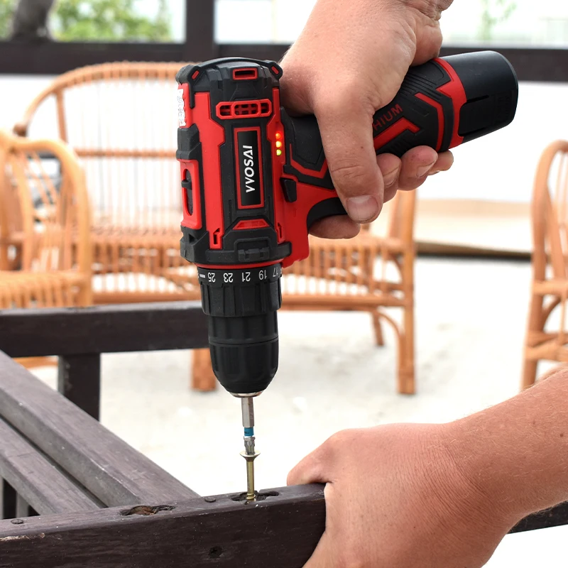 VVOSAI 12V 16V 20V Cordless Drill Electric Screwdriver Mini Wireless Power Driver DC Lithium-Ion Battery 3/8-Inch 5
