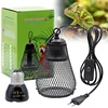 220V Pet Reptile Heating Cage Cover Ceramic Heat Lamp Ceramic Coop Heater Kit Heater Guard for Chicken Lizard Turtle Brooder 1
