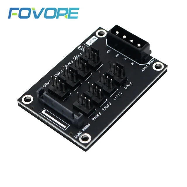 Fan Hub Computer 12V Mini Fan Controller Molex 4Pin SATA 15Pin