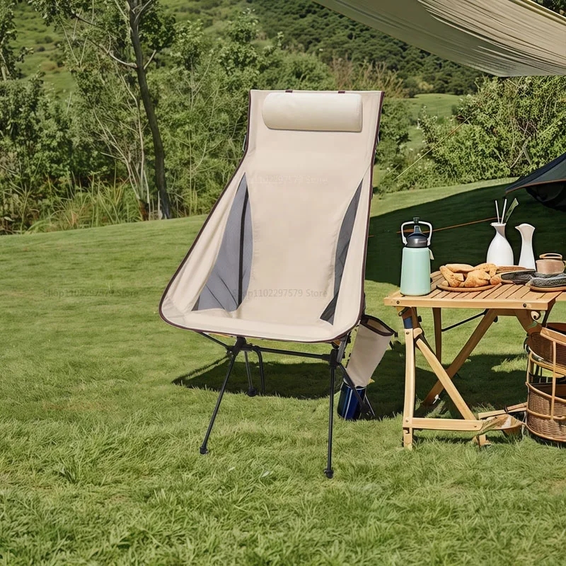 Description Picture 3 of itemOutdoor Folding Fishing Chair Portable Camping Chair With Cup Bag Pillows Suitable For Long-Distance Travel Picnic Camping Fish.