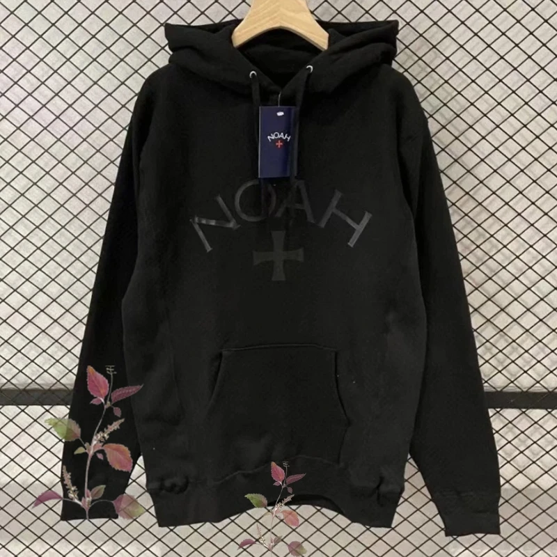 

Autumn Winter Classic Solid Color NOAH Hooded Sweatshirt American Plus Fleece Letter Printed Hoodie Fashion Trend New Pullover