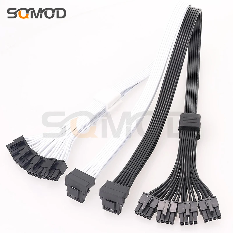 

New 4 * CPU 8-pin to 16 pin male PCI-E 5.0 12VHPWR RTX 4090 90 elbow black white for Gigabyte GP-AP1200PM PSU adapter cable