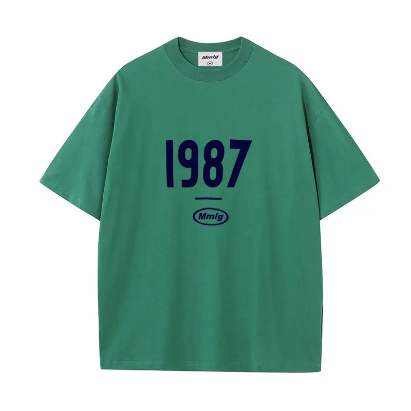 여름 신상 핫 피규어 심플리티 넘버스 1987 프린트 코튼 남성 및 여성 티셔츠 패션 캐주얼 쇼핑 셔츠 반팔