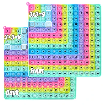 1-12 Multiplication Addition Fidget Math Learning Toys, Mathematics Times Chart Push Bubble Board Games, Gifts for Class Kids