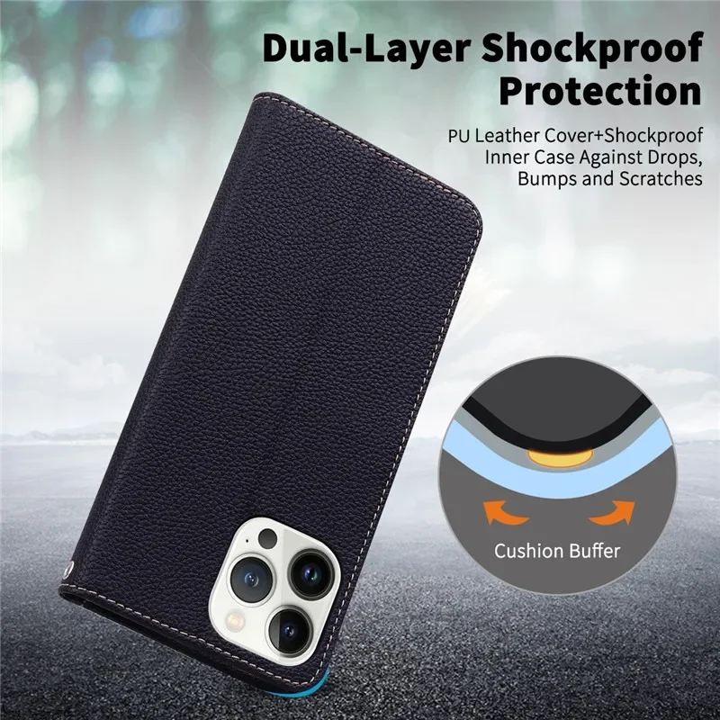 Matte Black Flip Wallet Phone Case - Premium Protective Cover