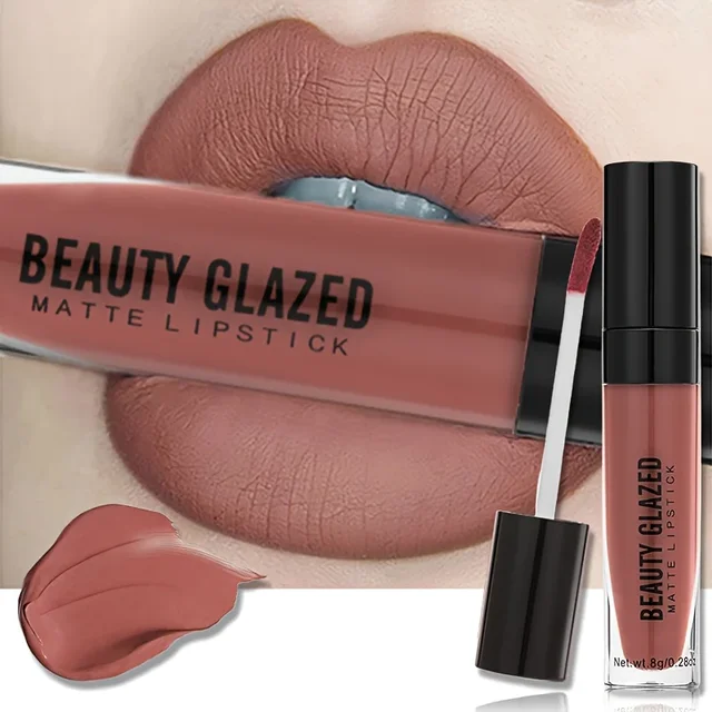 Beauty Glazed NON-STICK CUP Long Lasting Waterproof Matte Lipstick Lip Tint Smooth Lightweight Lip Makeup