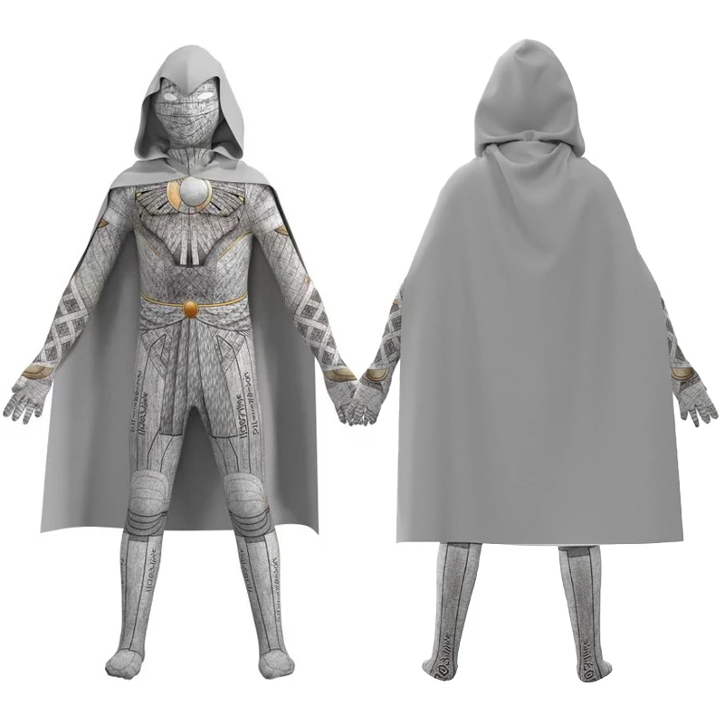 Kids Cosplay Costume Moon Knight Superhero Marc Spector Bodysuit For Halloween Boys