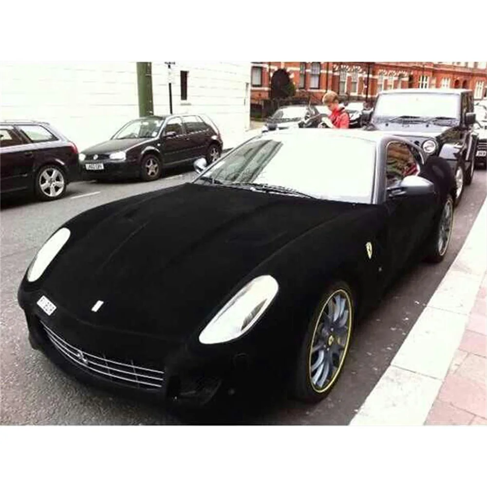 Black Red Velvet Vinyl Car Wrap Sticker - Self Adhesive Film
