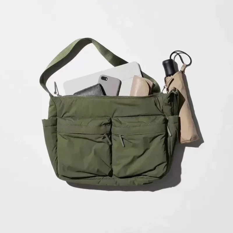 Nylon Zipper Casual Handbag Men Multi-pocket Streetwear Messenger Bag Waterproof Sport Shoulder bag High Capacity Bags For Women 5