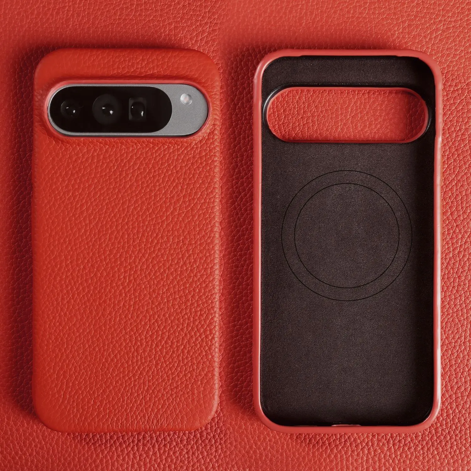Luxury Magnetic Genuine Leather Case – Premium Shockproof Back Cover with Full Protection and MagSafe Compatibility