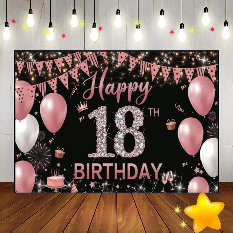 Happy 18Th Birthday Game Background Girl Invito Red Hotwheels Sweet Photography Vintage Background Banner Boy O Decoration