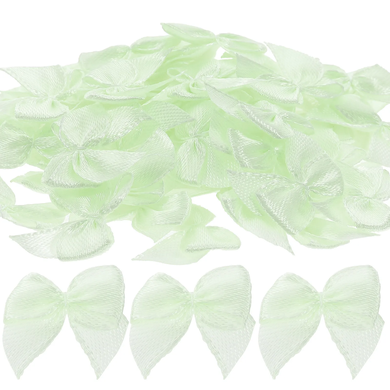 60Pcs 프리미엄 리본 리본 소녀들을 위한 헤어 리본 수제 리본 액세서리 생일 베이비 샤워를 위한 밝은 색상의 라이트 그린
