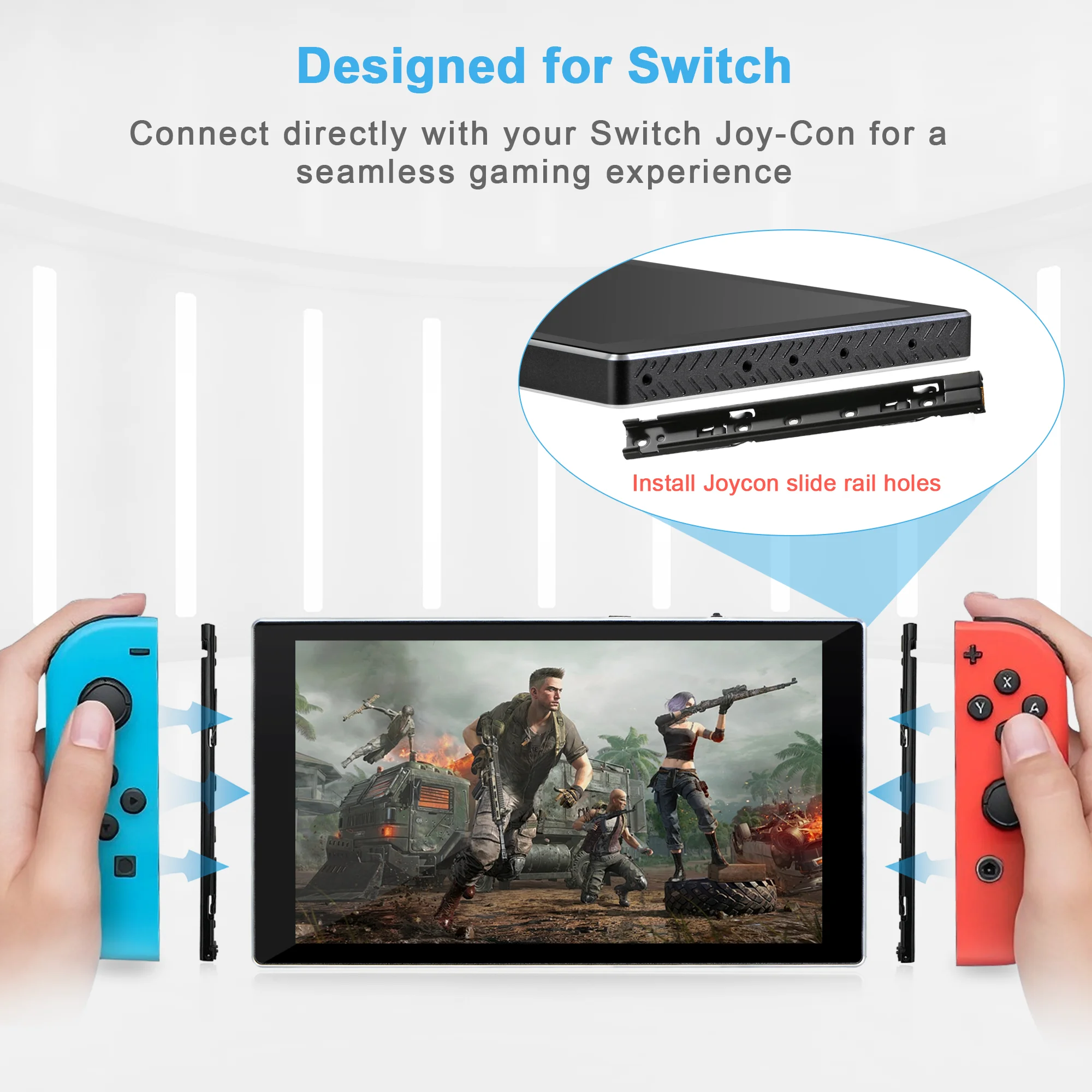 Wisecoco 7인치 휴대용 터치 모니터 게이밍 노트북 IPS LCD 1920x1080 FHD HDMI 타입 C 디스플레이 (PC, 라즈베리 파이, Xbox, 스위치용)