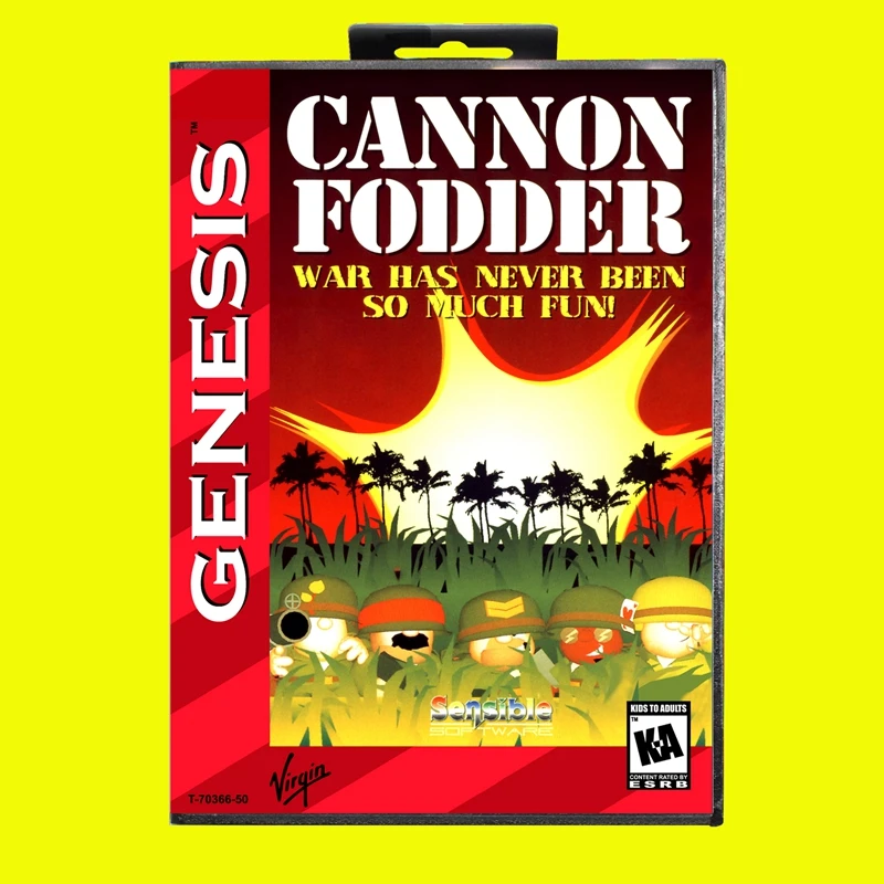 

Cannon Fodder MD Game Card 16 Bit USA Cover for Sega Megadrive Genesis Video Game Console Cartridge