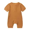 Summer Newborn Baby Romper Soild Color Baby Clothes Girl Rompers Cotton Short Sleeve O-neck Infant Boys Romper 0-24 Months 2