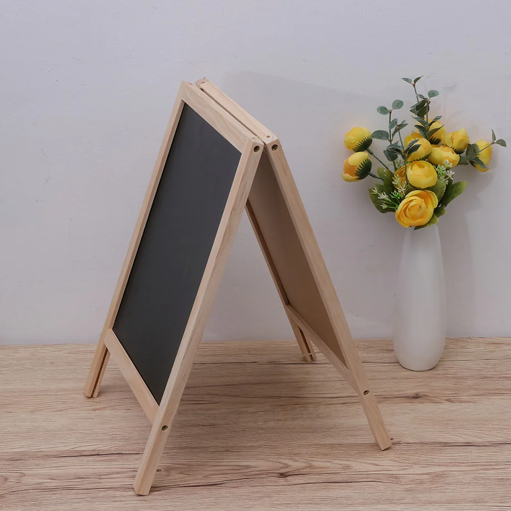 

Wooden Stand Blackboard Double Side Message Draw Board White and Black Display Chalkboards for Children Bar Counter