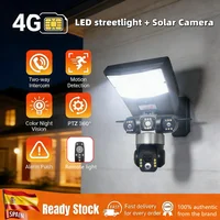 Caméra solaire 4G HD 15MP avec éclairage LED extérieur, étanche, détection de mouvement, vision nocturne, surveillance de sécurité pour jardin et cour 1